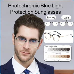Reading Glasses Automatic Color Change New Zoom Adjustment Anti-blue Light Anti-fatigue Anti-radiation Dual-use 100 Degree Photosensitive Pure Titanium 感光变色日夜两用防蓝光老花镜 Cermin Mata Bacaan Anti-cahaya Biru Fotokromik Siang Dan Malam
