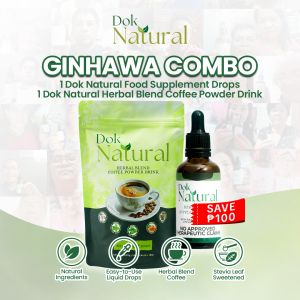 Dok Natural Herbal Drops 50ml with Herbal Blend Coffee 100g (10g x 10 Sachets)