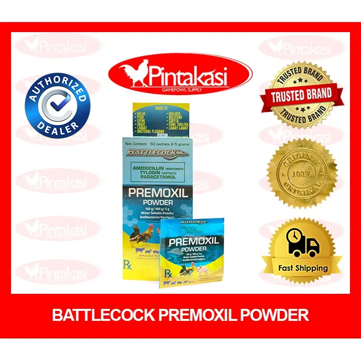 5pcs Premoxil Powder 5g sachet of Battlecock Product for Gamefowl Rooster