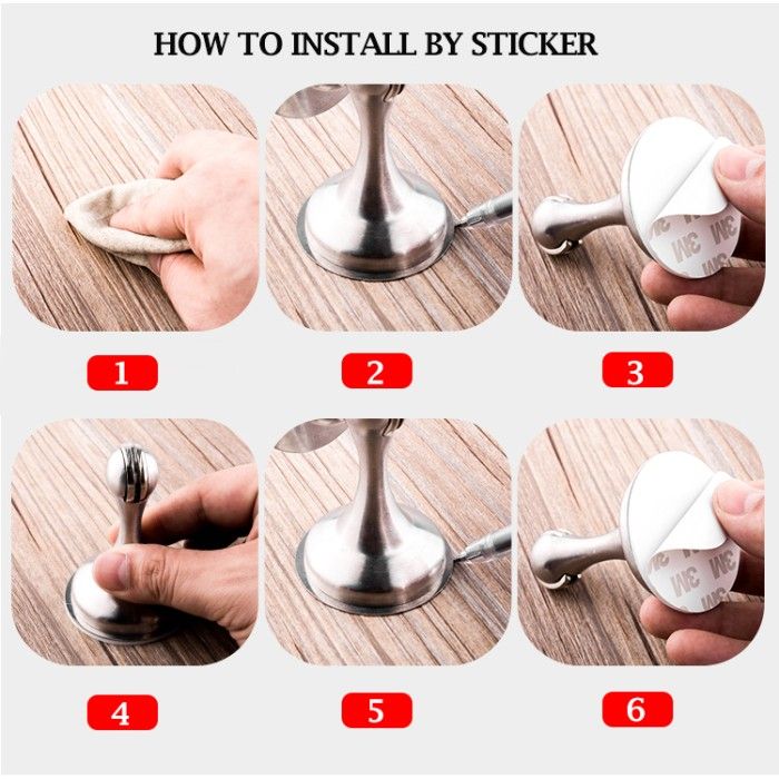 Sticker Stopper double tape lem foam sticker tempel penahan stiker pintu magnet door ...