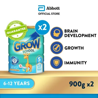 [Bundle of 2] GROW Growing Up Milk for Kids - School Stage 5 (6 - 12 years) - 900g