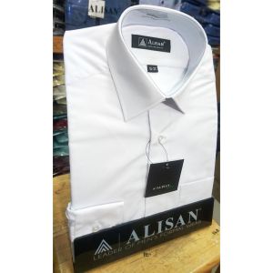 Kemeja Pria Motif Polos ALISAN Slimfit Lengan Panjang Formal