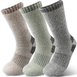 3Pairs Men Brushed Fleece Thermal Crew Socks Cold Weather Activities Thicken Wool Mid Calf Sock Women Trekking Skiing Fitness