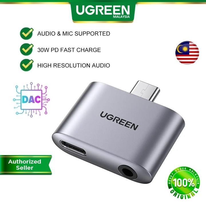 UGREEN USB C to 3.5mm Headphone 30W Adapter Type C Converter AUX DAC