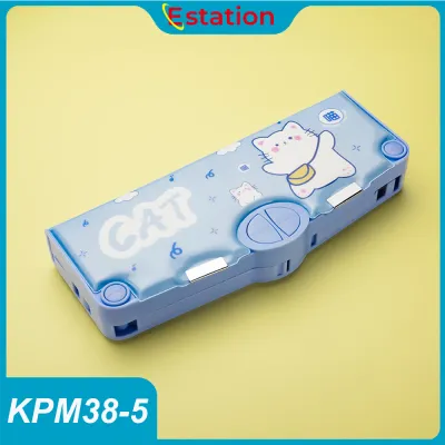 Estation - Tempat Pensil Multifungsi Motif Unicorn / Dinosaurus / Astronot Untuk Anak Kartun Lapisan