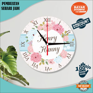 Jam Dinding Kado Custom Foto Pernikahan & Wisuda Ulang Tahun Sehari Jadi