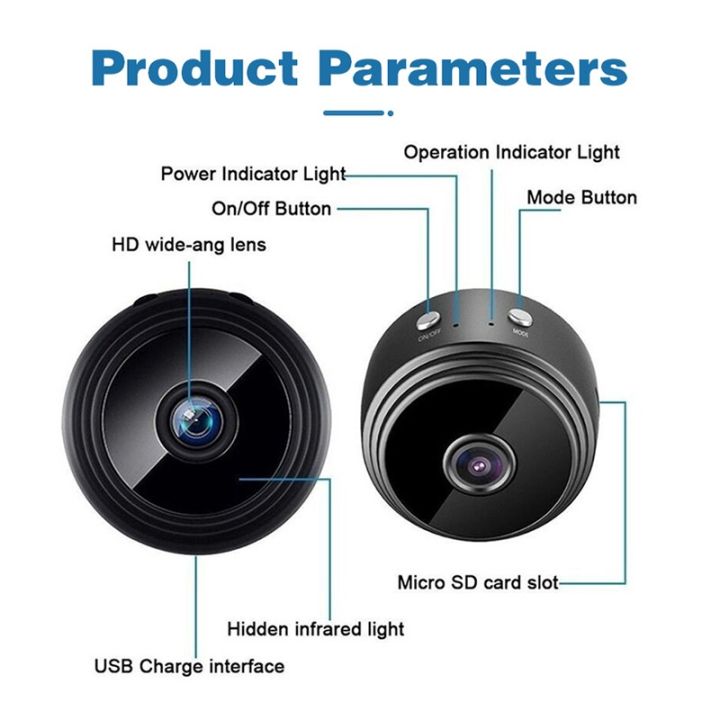 A9 Wireless Camera Mini WIFI Infrared Light Night Vision Small CCTV ...