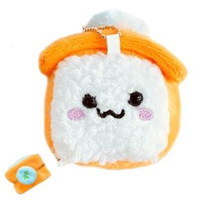 พวงกุญแจเครื่องประดับในรถยนต์พวงกุญแจกระเป๋าสำหรับผู้ที่ชื่นชอบการทำอาหารซูชิที่มีเสน่ห์กระเป๋ายัดนุ่นกระเป๋าผ้ากำมะหยี่ขนาดพกพา