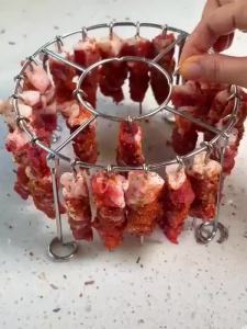 立式24串不锈钢空气炸锅304烤架专用圆形烧烤家用烤箱厨房祛螨包Vertical 24 string stainless steel air fryer 304 grill dedicated circular barbecue home oven kitchen mite removal bag