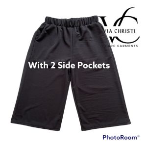 Plus Size Square Capri Pants Wide Leg Tokong L-2XL High Waist