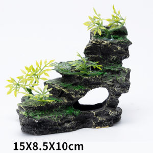 Ecological Fish Tank Rockery Landscape Set Artificial Water Rockery Aquarium Landscaping Stone Resin Decorative Aquatic Plants Ornaments