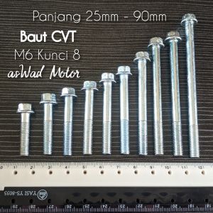2Pcs Baut CVT M6x65mm K8 / Baut Blok Mesin / Buat Tutup Mesin / Baut Tutup Blok CVT / Baut KrengkesPart