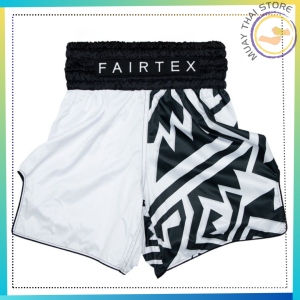Fairtex BT2003 - White/Black Monochrome Muay Thai Boxing Trunks