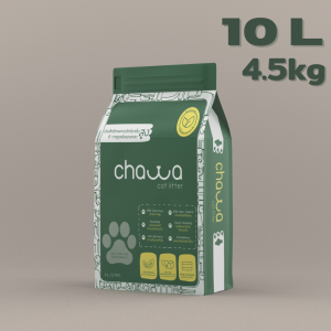 Chawa ทรายแมวเต้าหู้และผักตบชวา Organic ขนาด 10 ลิตร (4.5กก)