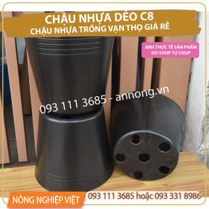 Chậu nhựa C8 Chậu Nhựa Trồng Cây C8 Màu đên Chậu Mũ Dẻo Trồng Cây Chậu Nhựa Giá Rẻ