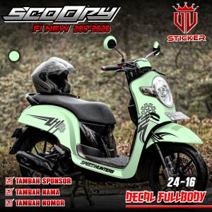 Stiker Decal Full Body Honda Scoopy Fi New 2017 2018 2019 2020 Sticker Scoopy Desain Cakram Speedhunter Keren Terbaru UV 24-16