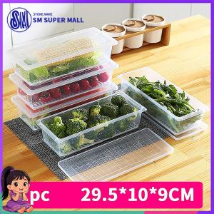 【SM Mall】Refrigerator Frozen Meat Box with Grid Food Sub-packed Storage Container Thickened Freezer Box for Meat Vegetable Fruit Fish BPA Free Leak Proof Sealed Fresh Keeping Lid 4 Grid Small Size