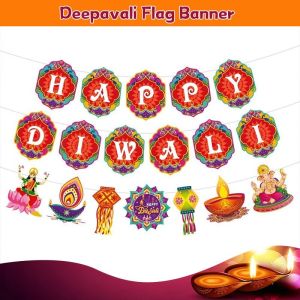 【2-Day Delivery】Deepavali Decoration Banner Diwali Festival Wall & Window Background Flag Home Party Ornament