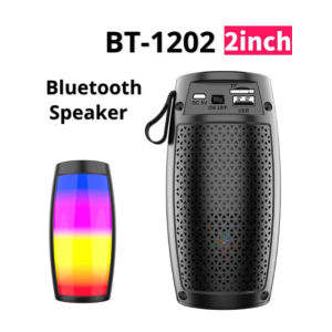 ♥100% sản phẩm gốc + Miễn phí vận chuyển♥2025 New bt1202/phí 3 bluetooth di động mini Loa không dây loa với đầy màu sắc 360 đèn LED hiển thị