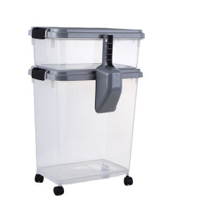 Stackable Plastic Airtight Pet Dry Food Storage Bins/ Containers for household item