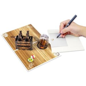 Unique Beer Bottle Popping Up 3D Greeting for Fathers Day or Any Special Moment Birthday Anniversary Holiday