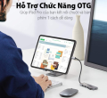 HUB USB TYPE-C SANG 4 CỔNG USB 3.0 UGREEN 70336, CÓ CỔNG TRỢ NGUỒN MICRO USB. 