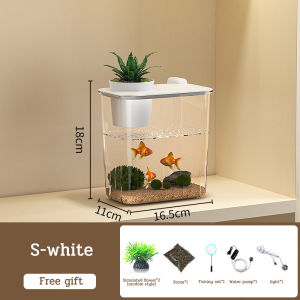 🔥🔥🔥Acrylic Fish Tank Ecological Aquarium Acrylic Material with Cover Transparent and Anti Fall Desktop Tank