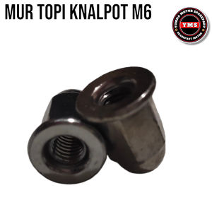 Mur topi knalpot M6 mur knalpot crome M6 Tinggi kunci 10