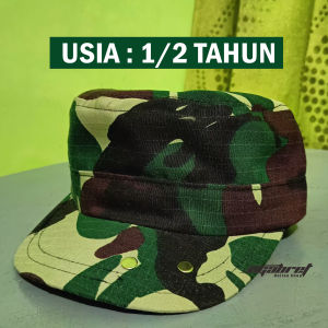 Topi komando anak loreng bordir nama umur 2-7tahun