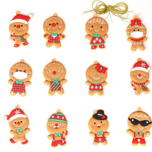 Buy 1 Set Free 1 Set Creative Cute Gingerbread Blame Christmas Decorations Gingerbread Man Pendant Christmas Tree Ornaments Layout