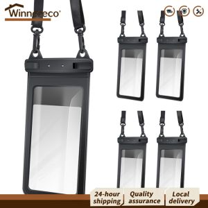 5pcs Waterproof Phone Pouch with Lanyard for Swimming and Outdoor Water Adventures