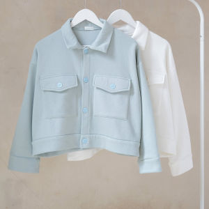 Jaket Wanita Olin Button Gaya Casual Korea