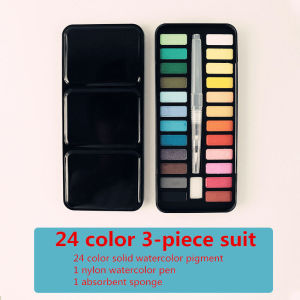 Brand New 12/18/24/36/48 Colors solid Watercolor Paint Set With Brush water colours Pigments painting Art Supplies Paint