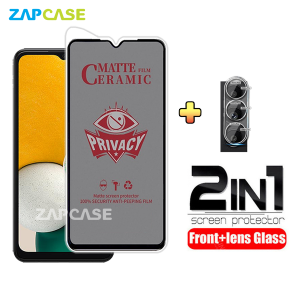 PAKET 2in1 Anti Gores Layar Privacy Samsung A13 5G Free Tempered Glass Camera Lens