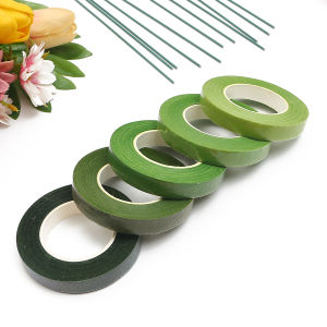 30 yards/roll Width 1.2cm Flower Wrapping Tape Self-Adhesive Bouquet Floral Stem Tape Artificial Flower Stamen Wrapping for DIY Flower Supplies Making
