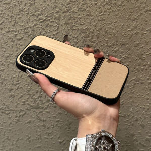 CrashStar แข็งเนื้อลายไม้กันกระแทกเคสโทรศัพท์สำหรับ iPhone 15 14 13 12 11 Pro Max Mini XS XR X 8 7 Plus + SE 2020เคสโทรศัพท์แนวธุรกิจแบบเรียบง่ายพร้อมเลนส์ป้องกันกล้องคลุมทั้งหมด