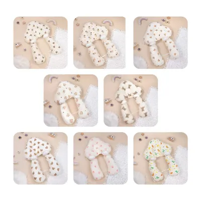 Gối Chữ U Chống Bẹp Đầu Cho Bé Sơ Sinh Chống Giật Mình Có Dây Rút Điều Chỉnh - Gối Chống Bẹt Đầu Cho Bé Hình Đám Mây