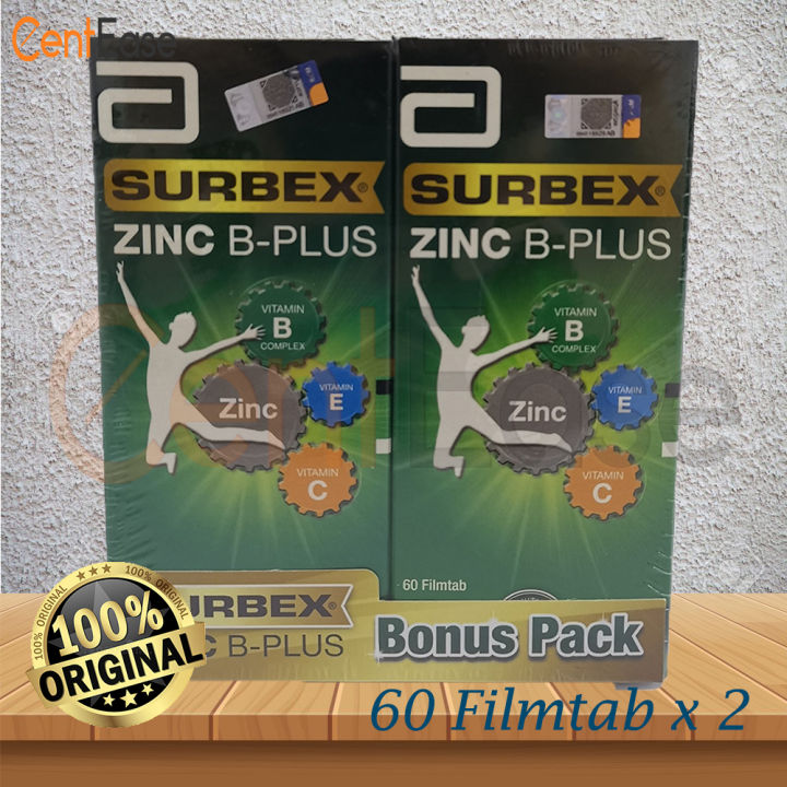 Abbott Surbex Zinc B-Plus Boost Your Energy 2 X 60 Filmtab (Exp: Jan ...