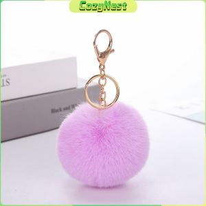 Simple Versatile Plush Keychain Pendant Female Style Imitation Rex Rabbit Fur Ball Schoolbag Student Cute Keycha