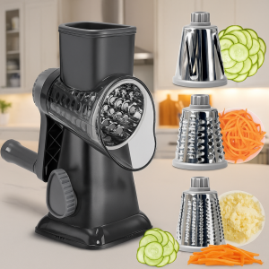 ZHUNIEDU 3 in 1 Hand-Crank Vegetable Slicer Manual Plastic Nut Grinder Durable Labor-saving Rotary Cheese Grater Potatoes
