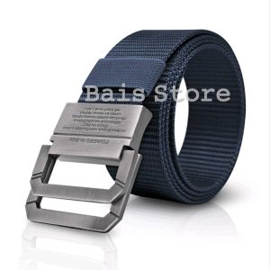 Ikat Pinggang 150 cm Pria Jumbo Tactical Sabuk Gesper Kanvas 2 Ring 2D Bolak Balik