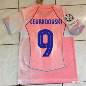 AE New 2526 Barcelona jersey 10 Yamal short-sleeved football jersey set special edition pink competition training uniform for men