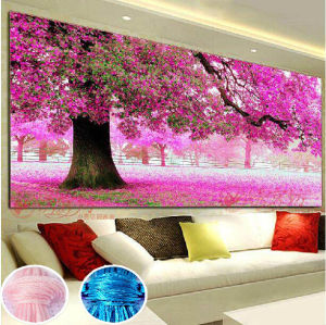 NeedleworkDIY Cross stitchSets For Embroidery kitsPlant Sakura flower puppy love tree wood Print Pattern Scenic Cross-Stitch