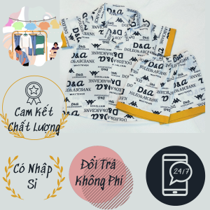Đồ bộ ngủ Pyjama - Nam/Nữ - Xưởng may tại nhà - Trắng Họa Tiết Đùi