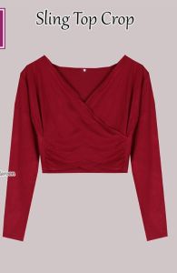 (S-XL) (COD) DMS Fashion T-shirt Sling Crop Top Long #2537