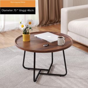 Meja samping logam furnitur ruang tamu meja kopi meja kopi bundar