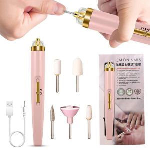 Electric Manicure Nail Polishing Machine With Light Portable Electric Nail Grinder Mini Electric Manicure Art Pen Tools With Bag For Gel Removing