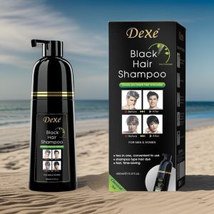 Dexe 400ml Shampoo with 2 Colours Dexe Natural Black & Dexe Dark Brown Shampoo 400ml Instant Results