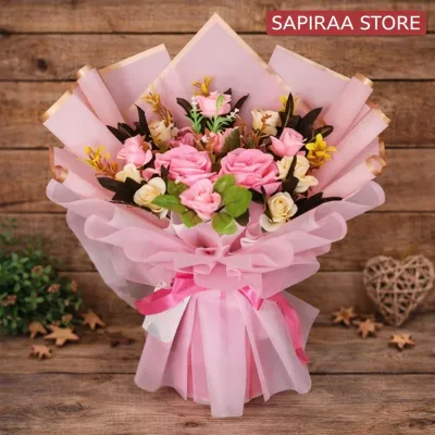 Buket Bunga Artificial Mawar Cantik | Buket Bunga Wisuda Anniversary Birthday | Kado Romantis