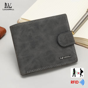 LouisWill Mens Wallet Simple Short Soft PU Business Wallet Multi-Card Position Holder Short Travel Purses Coin Pouch ID Credit Cards Holders
